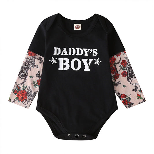 Neugeborenen Baby Onesies Mini BOSS Druck Brief Langarm