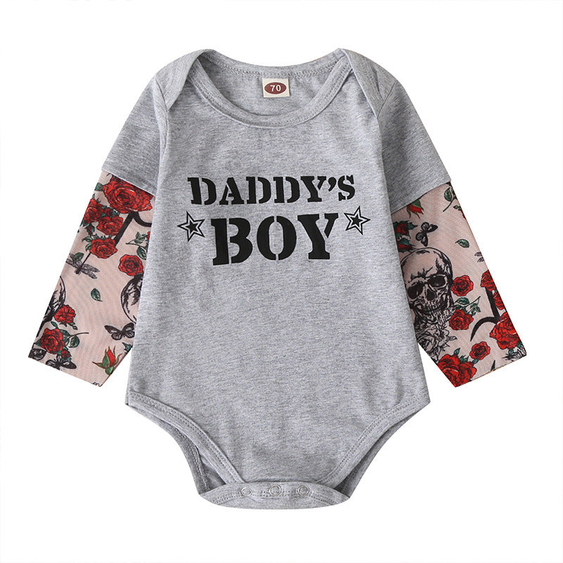 Neugeborenen Baby Onesies Mini BOSS Druck Brief Langarm