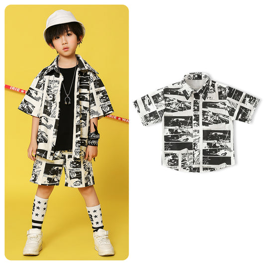 style: I, Child size: 130cm - Fashion All-Match Boy Model Catwalk Suit