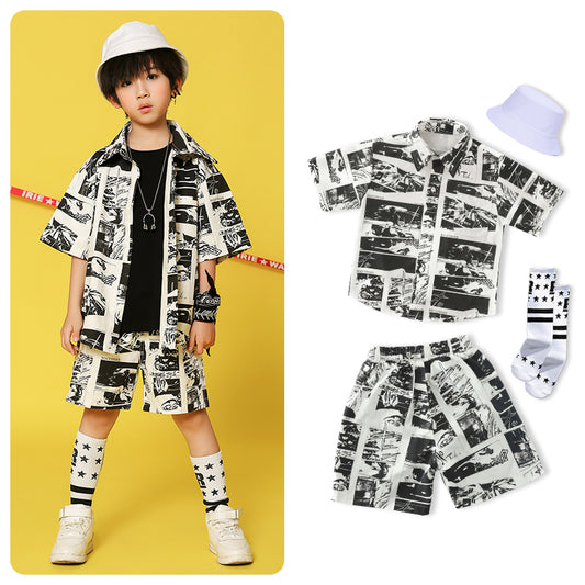 style: D, Child size: 150cm - Fashion All-Match Boy Model Catwalk Suit