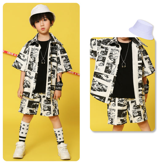 style: F, Child size: 160cm - Fashion All-Match Boy Model Catwalk Suit