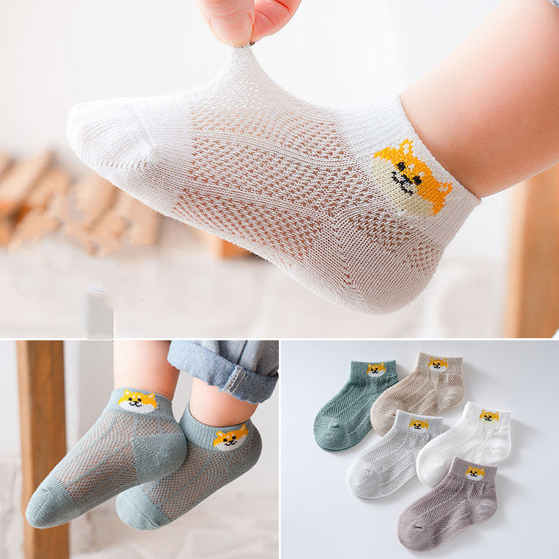 Children's Socks Thin Mesh Boat Socks Pure Breathable Baby Socks