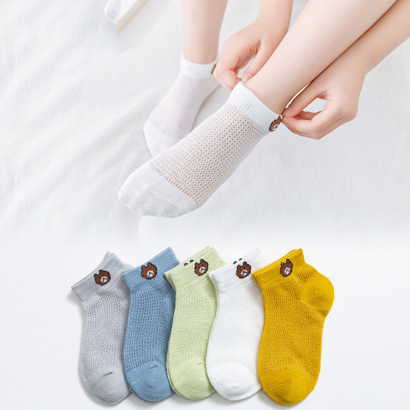 Thin Breathable Mesh Card Silk Boat Socks