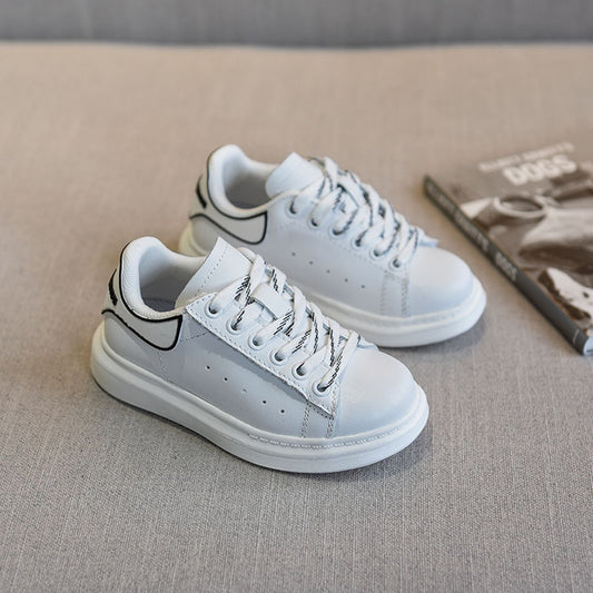 Color: White, Size: 27 - New Korean Children's White Shoes All-Match