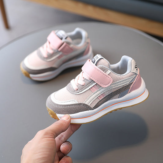Size: 27, Color: Pink - Kids Mesh Breathable Sneakers Running Shoes