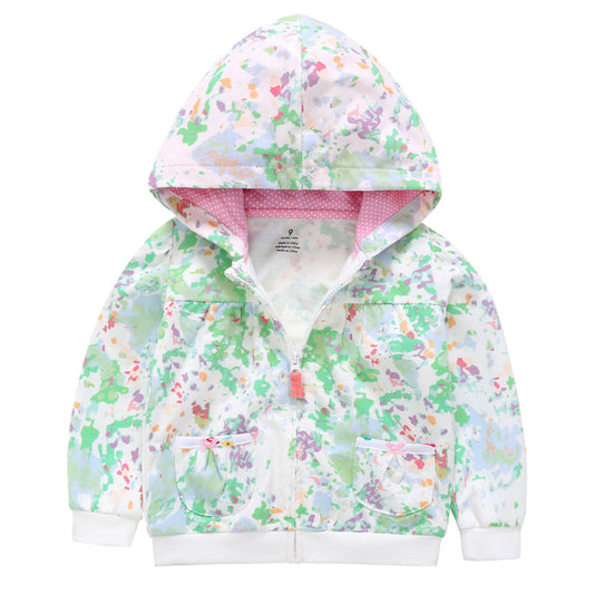 style: Green flower, Child size: 3T - 27Kid Toddlers Hoodies Boys Girls Spring  Jacket Little Baby Infant Dinosuar Cartoon Hooded Kids Cute Boys Outwear Sweatshirt