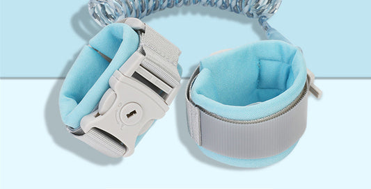 Size: 2M, Color: Blue - Anti Lost Wrist Link Add Key Lock Toddler Leash Baby Walker Safety Belt Wristband Walking Strap Rope Adjustable Harness