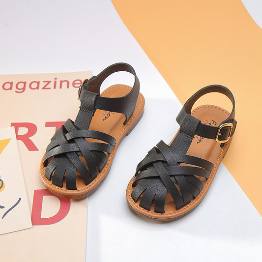 Color: Black, Shoe size: 23 - Autumn New Roman Princess Shoes Retro Shoes Comfortable And Breathable Children''S Shoes For Girls
