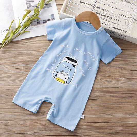 Color: Baby bottle, Child size: 59cm - Baby Onesies Summer 0-3 Months Cotton Baby Romper