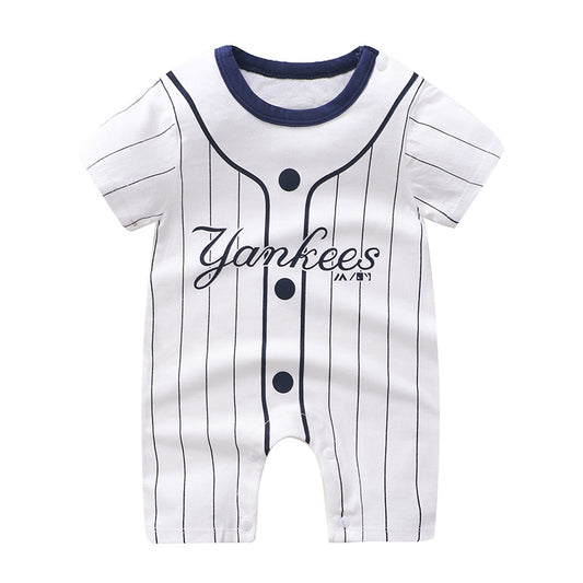 Color: Baseball uniform, Child size: 80cm - Baby Onesies Summer 0-3 Months Cotton Baby Romper