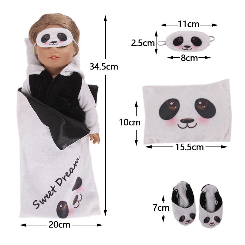 Set Sleeping Bag Pajamas Pillow Eye Mask Shoes