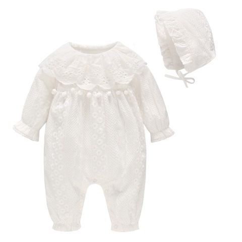 Color: White, Size: 59cm - Princess Autumn Clothes, Western Style, Cute Baby Onesies