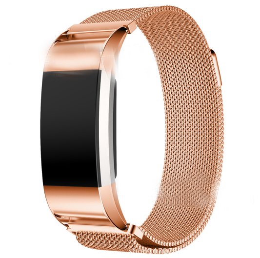 Color: Gold, Size: L - Milanese Colored Stainless Steel Fitbit Charge 2 Strap