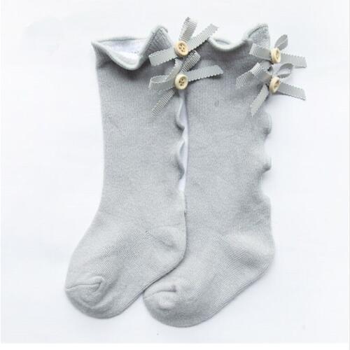 Bow, wooden ear socks, baby socks