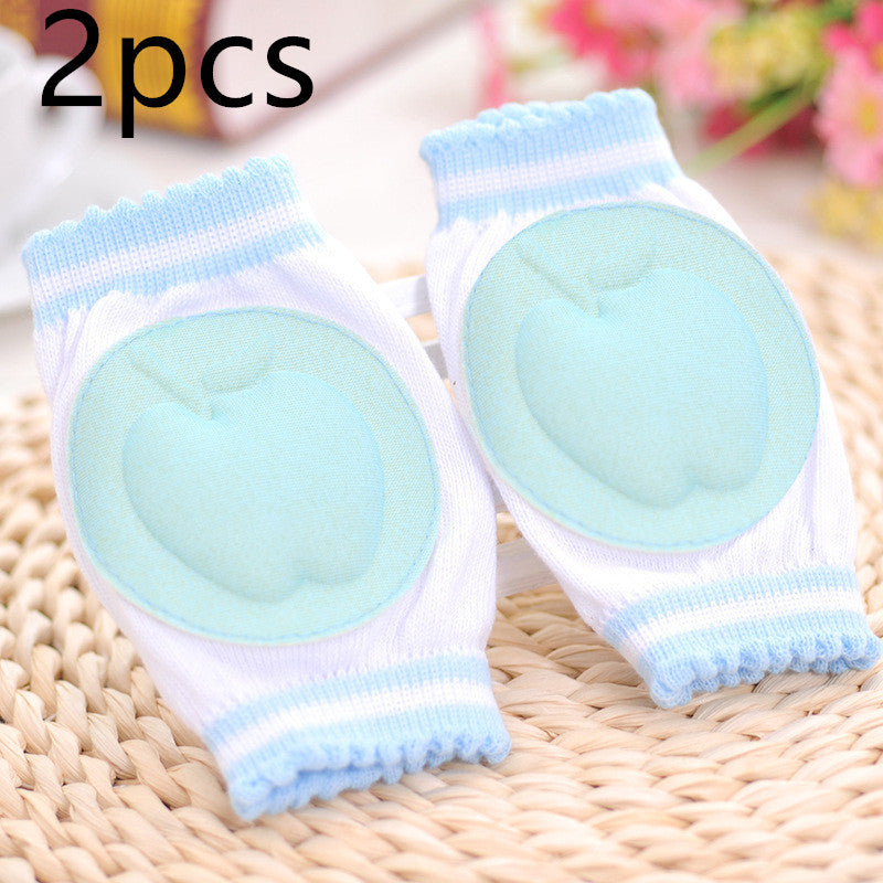 Color: Blue2pcs, Kid Sock Size: 13X9CM - Sponge Baby Crawling Toddler Anti-fall Knock-proof Elbow Socks