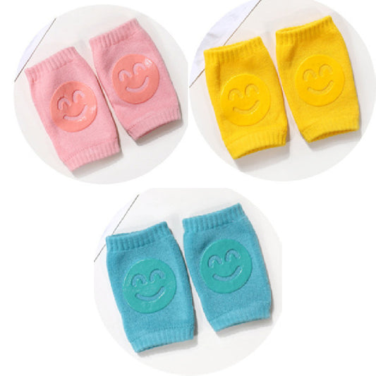 Color: Pink yellow blue, quantity: Q3pcs - Summer Terry Baby Socks Knee Pads