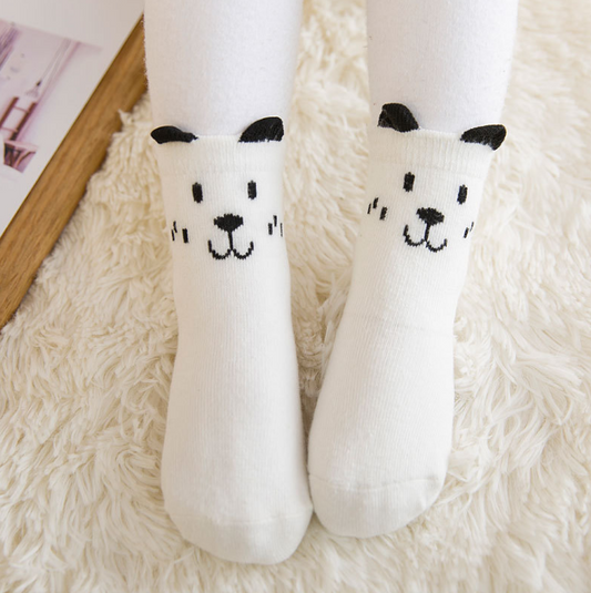 Color: White dog, Size: S - New Arrival Newborn Socks Cartoon Cotton Baby Socks No-slip Infant Cotton Socks