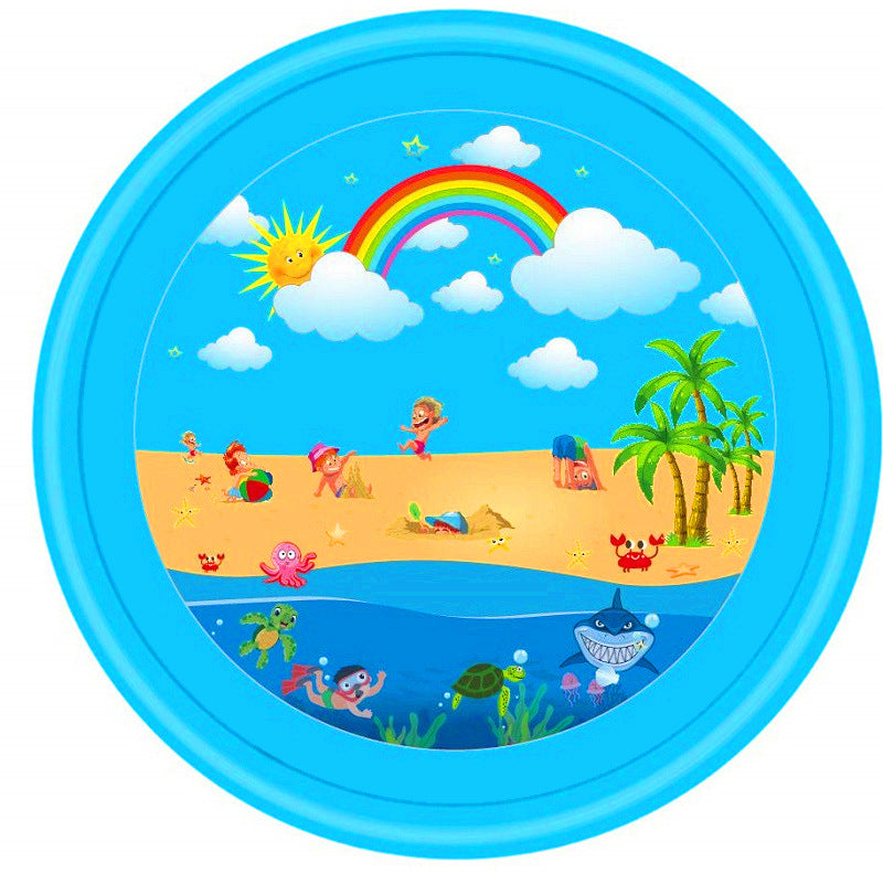 Color: Rainbow - Inflatable water spray cushion