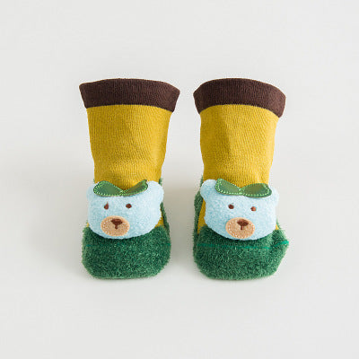 Color: Bear, Kid Sock Size: S - Stitching doll socks baby baby floor socks