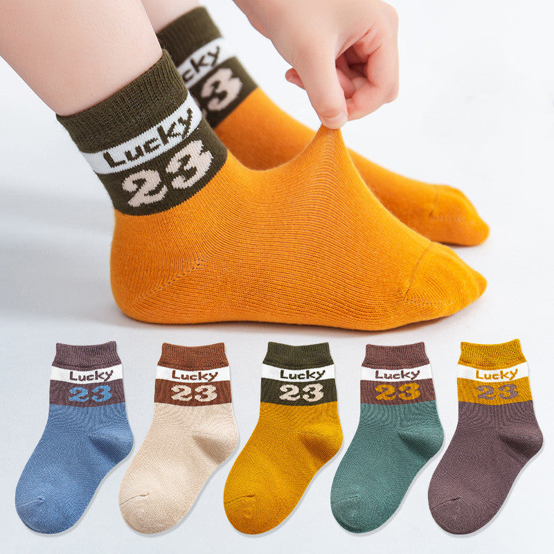 Autumn and winter children's socks cotton in tube baby socks