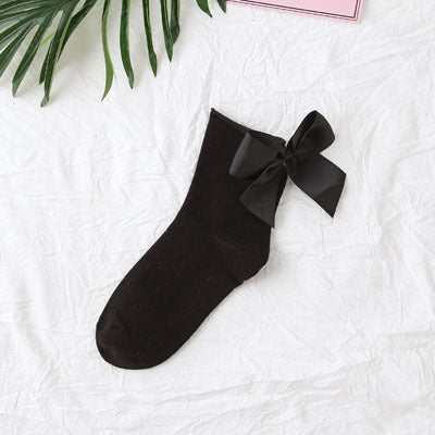 Back bow cotton socks