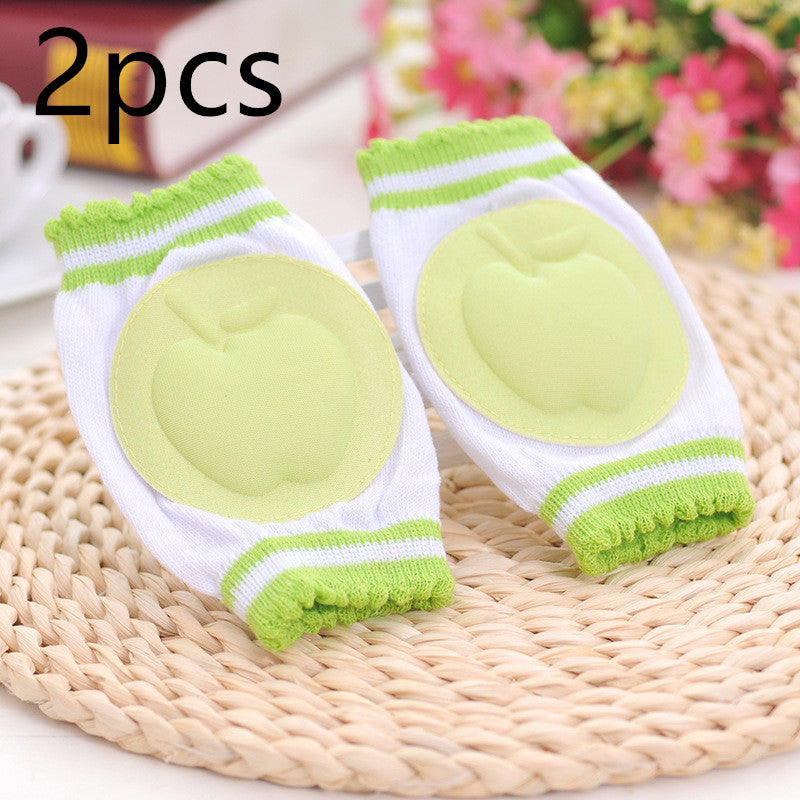 Color: Green2pcs, Kid Sock Size: 13X9CM - Sponge Baby Crawling Toddler Anti-fall Knock-proof Elbow Socks