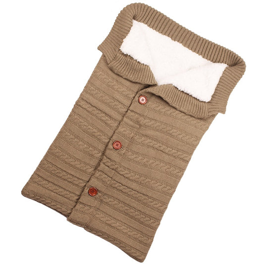 Color: Khaki 2pcs - Baby Thickened Plus Velvet Warm Sleeping Bag