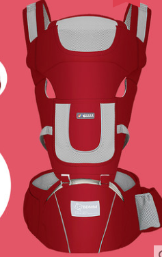 Color: Red Style4 - Baby sling waist stool front holding multi-function baby child seat stool four seasons universal babies artifact before and after dual-use