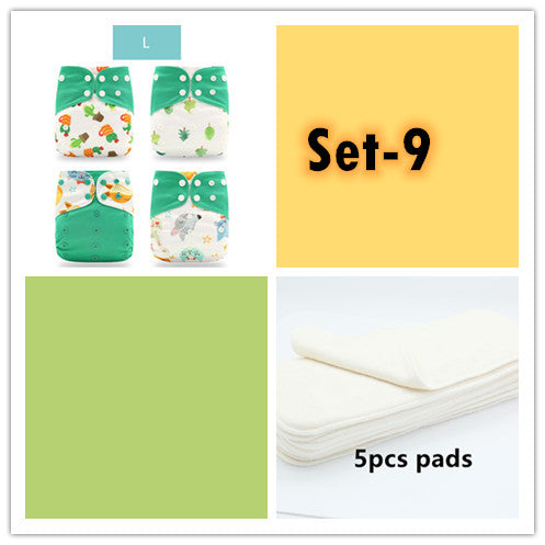 Specification: Set 9 - Washable Eco-friendly Cloth Diaper Ecological Adjustable Nappy Reusable Diaper
