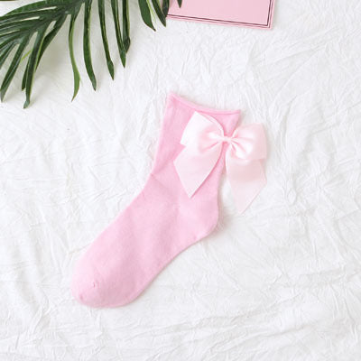 Back bow cotton socks