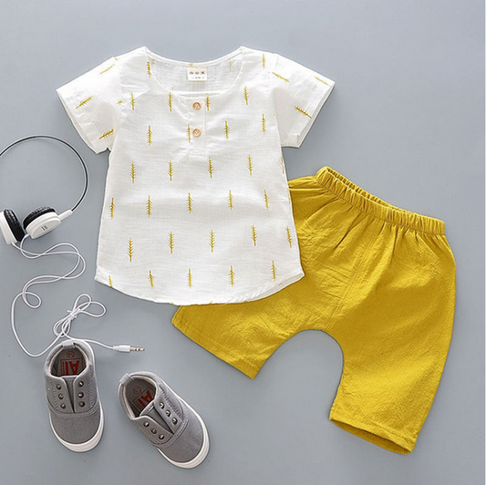 Color: Yellow pants, Size: 90cm - 2021 summer baby boys outfits sports