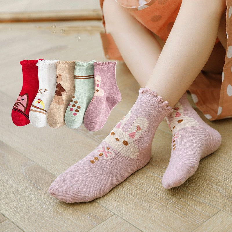 Children's socks autumn and winter combed cotton cartoon