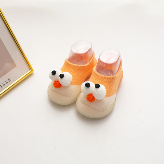 Color: Orange color matching, Size: Size26 - Baby Footwear, Ultra-Thin, Breathable, Non-Slip, Soft-Soled, Waterproof Floor Shoes