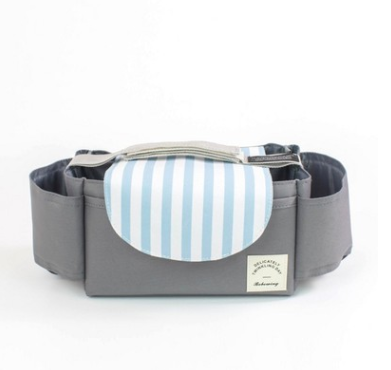 Color: Blue stripe - Multifunction Baby Stroller Bag Organizer Maternity Nappy Bag Stroller Accessories Cup wheelchair bag