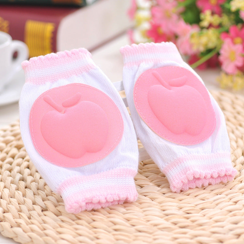 Color: Pink, Kid Sock Size: 13X9CM - Sponge Baby Crawling Toddler Anti-fall Knock-proof Elbow Socks