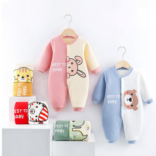 Autumn and Winter Thickened Baby Warm Onesies