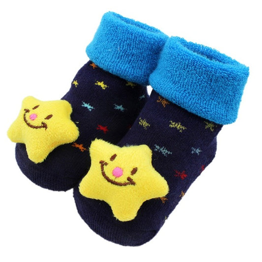 Color: Five stars, Kid Sock Size: S - Stitching doll socks baby baby floor socks