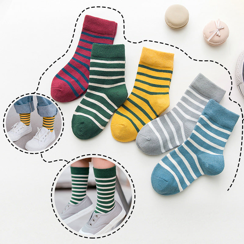 Package post autumn and winter children's socks sports socks 5 pairs