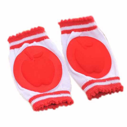 Color: Gules, Kid Sock Size: 13X9CM - Sponge Baby Crawling Toddler Anti-fall Knock-proof Elbow Socks