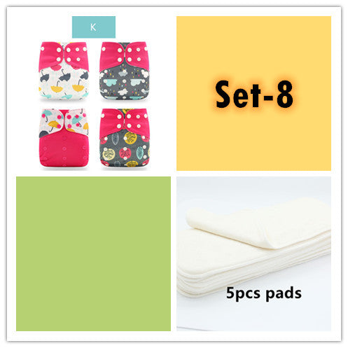 Specification: Set 8 - Washable Eco-friendly Cloth Diaper Ecological Adjustable Nappy Reusable Diaper