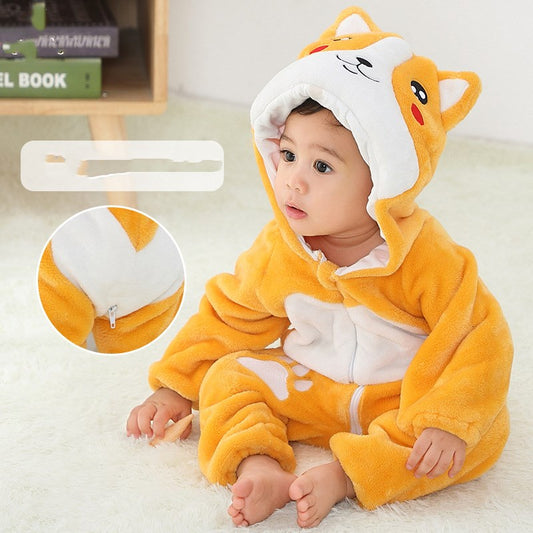 Color: DOG, Appropriate Height: 0 to 6 - Baby Rompers Winter Autumn Clothes