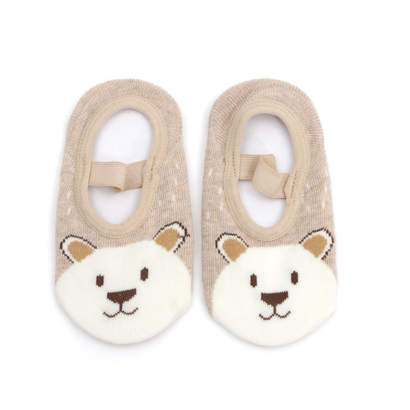 Color: Khaki, Size: 12cm - Non-slip animal floor socks