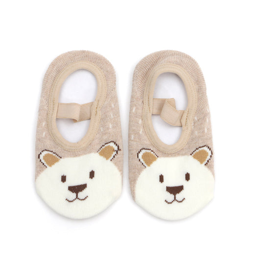 Color: Khaki, Size: 14cm - Non-slip animal floor socks