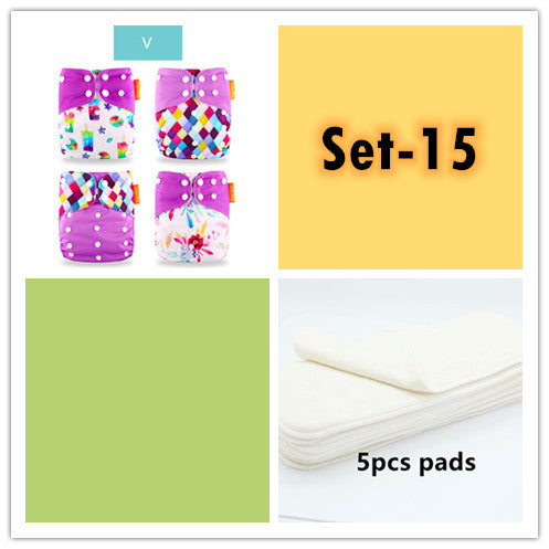 Specification: Set 15 - Washable Eco-friendly Cloth Diaper Ecological Adjustable Nappy Reusable Diaper
