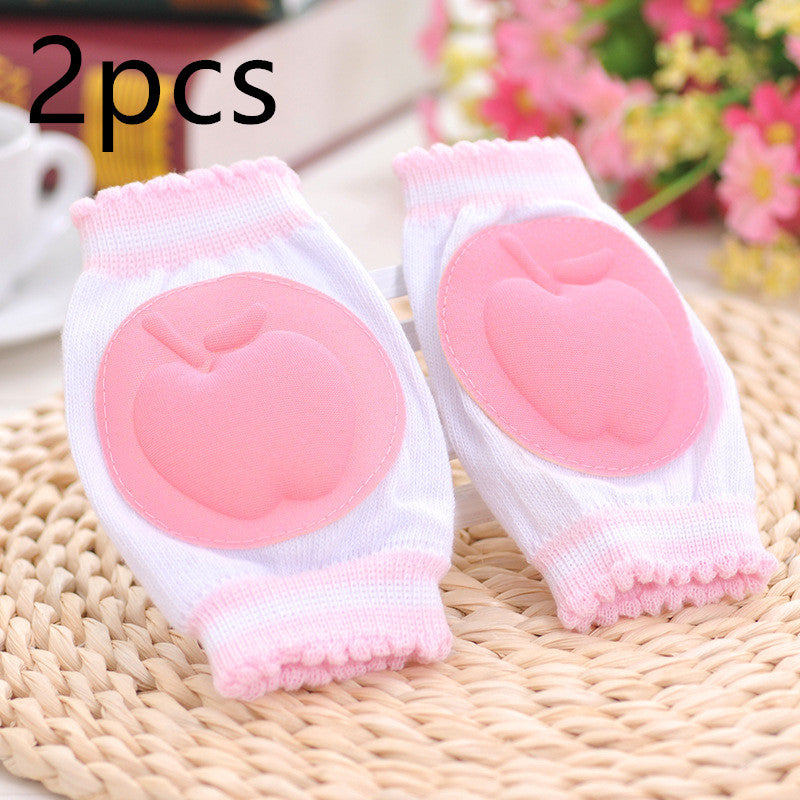 Color: Pink2pcs, Kid Sock Size: 13X9CM - Sponge Baby Crawling Toddler Anti-fall Knock-proof Elbow Socks