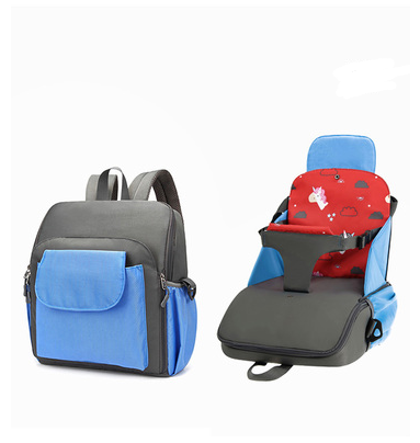 Baby dining chair bag portable children's dining chair portable home out safety seat bag car dual-use - Color: Red 2style