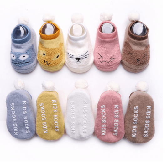 Autumn and winter new cotton 0-1-3 years old children's boat socks non-slip toddler baby floor socks baby socks