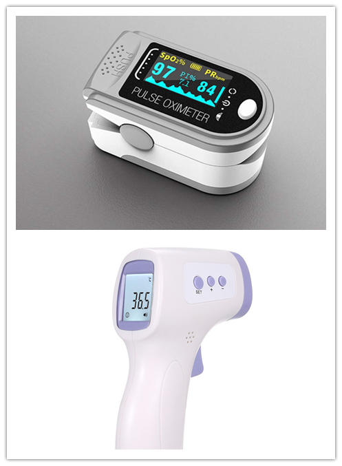 Color: Grey Thermal Camera - Portable Blood Oxygen Monitor Finger Pulse Oximeter