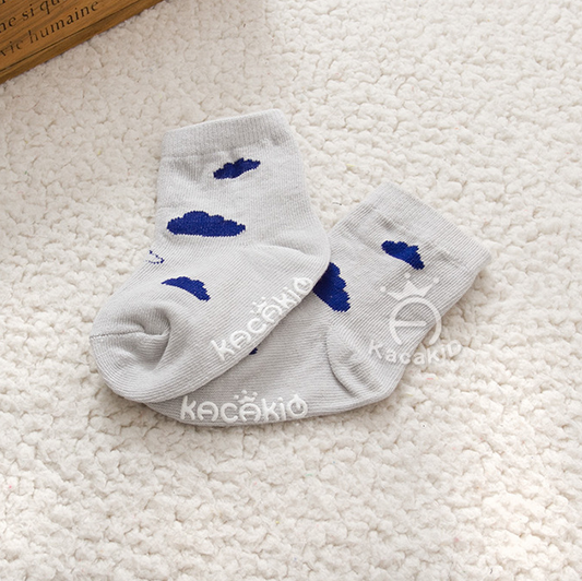 Color: Cloud, Size: M - New Arrival Newborn Socks Cartoon Cotton Baby Socks No-slip Infant Cotton Socks