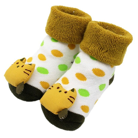 Color: kitten, Kid Sock Size: S - Stitching doll socks baby baby floor socks